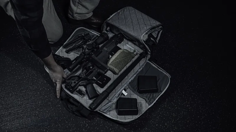 Barrett MRAD Covert takedown rifle with scope and suppressor packed in its carry bag