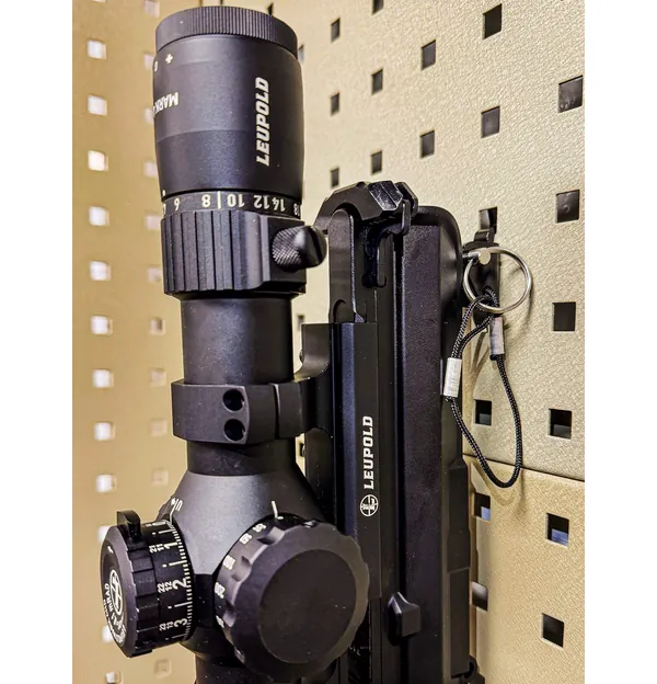 Hornady Square-Lok AR Upper Mount holding an AR upper receiver on a Square-Lok panel